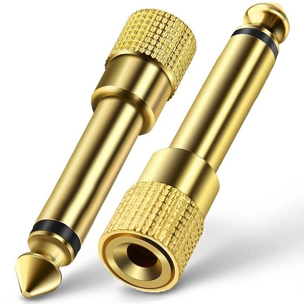 3.5mm Jak - 6.35mm Altın Kaplama Stereo Jack Kulaklık Çevirici Adaptör