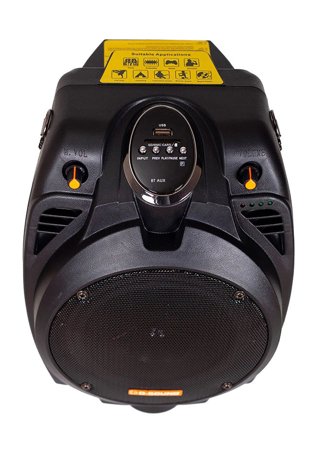 D-Sound Pa-065 130W Siyah Amfi Taşınabilir Şarjlı Hoparlör