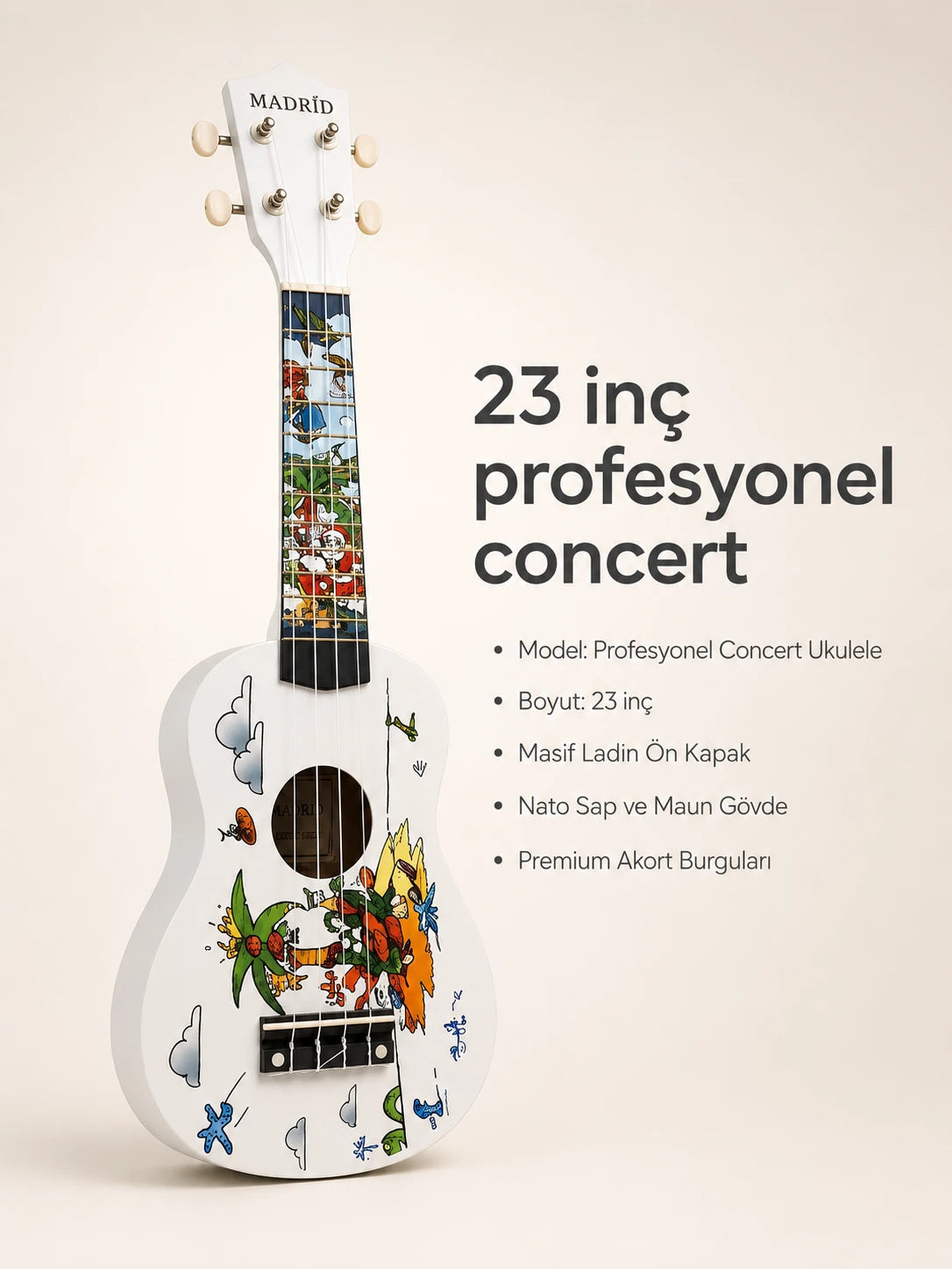 Madrid Ukulele Decal MU-21-12Island