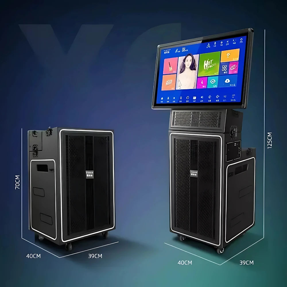 BX6 Ekranlı Şarjlı Karaoke Ses Sistemi 200W 12" Woofer 30" Ekran Wifi Ses Sistemi