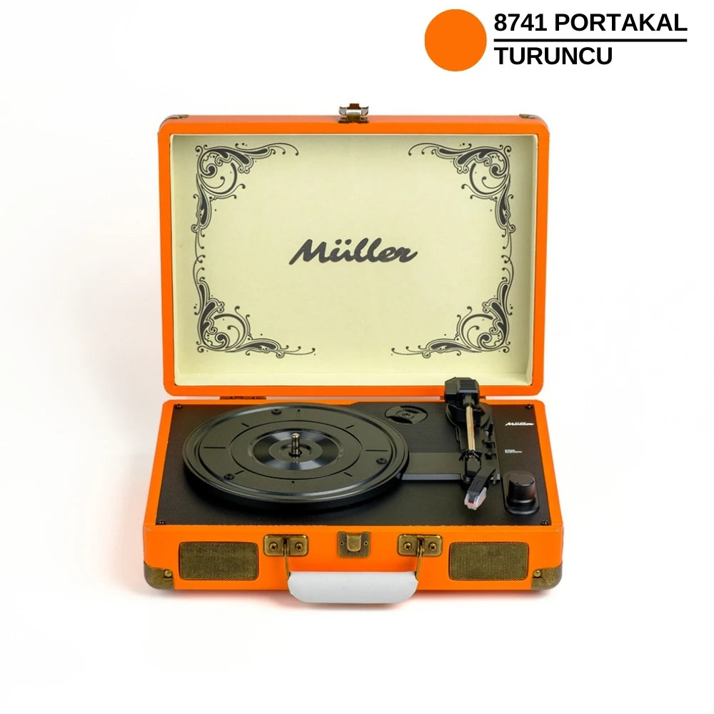 Müller Mr-350Bt Nostaljik Pikap Plak Çalar Portakal-Turuncu