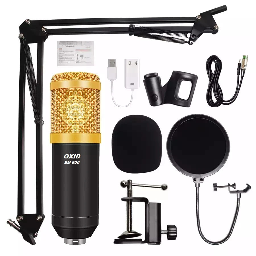 Oxid Kayıt Mikrofonu Bm-800 Set 35Mm Condenser Mikrofon