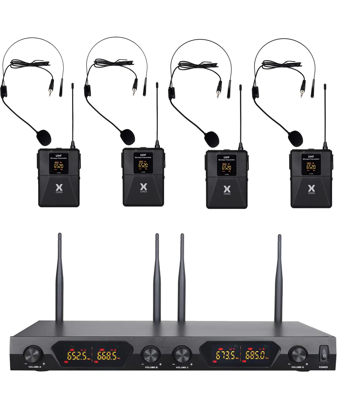 Oxid UHF U-4400H Wireless Microphone 4 Headset