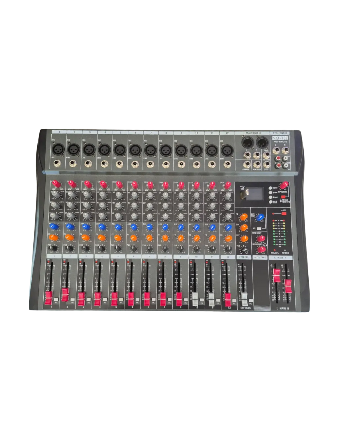 Notel NOT MX1216 12 Kanal Profesyonel Amfisiz Mikser