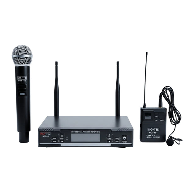 Notel NOT 16EY UHF 2x30 Kanal El Ve Yaka Kablosuz Mikrofon Seti