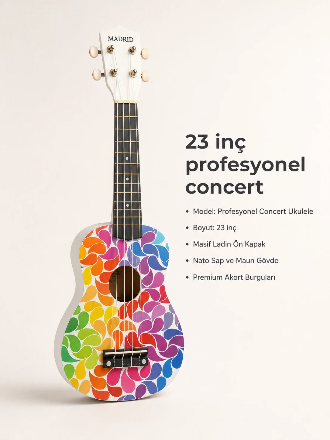 Madrid Ukulele Decal MU-21-11Flower