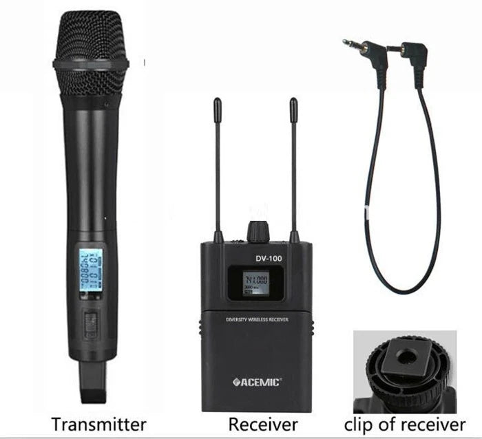 Acemic Dv-100H El Uhf Wireless Camera Microphone System