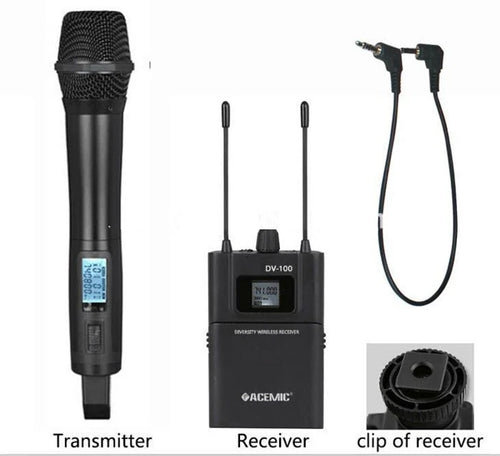 Acemic Dv-100H El Uhf Wireless Camera Microphone System