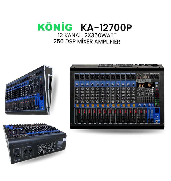 König KA-12700P 12 Kanal Power Mikser 2X350W