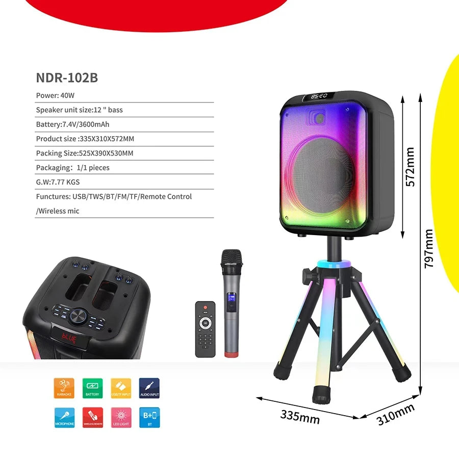 Ndr-102B Rechargeable Portable Speaker
