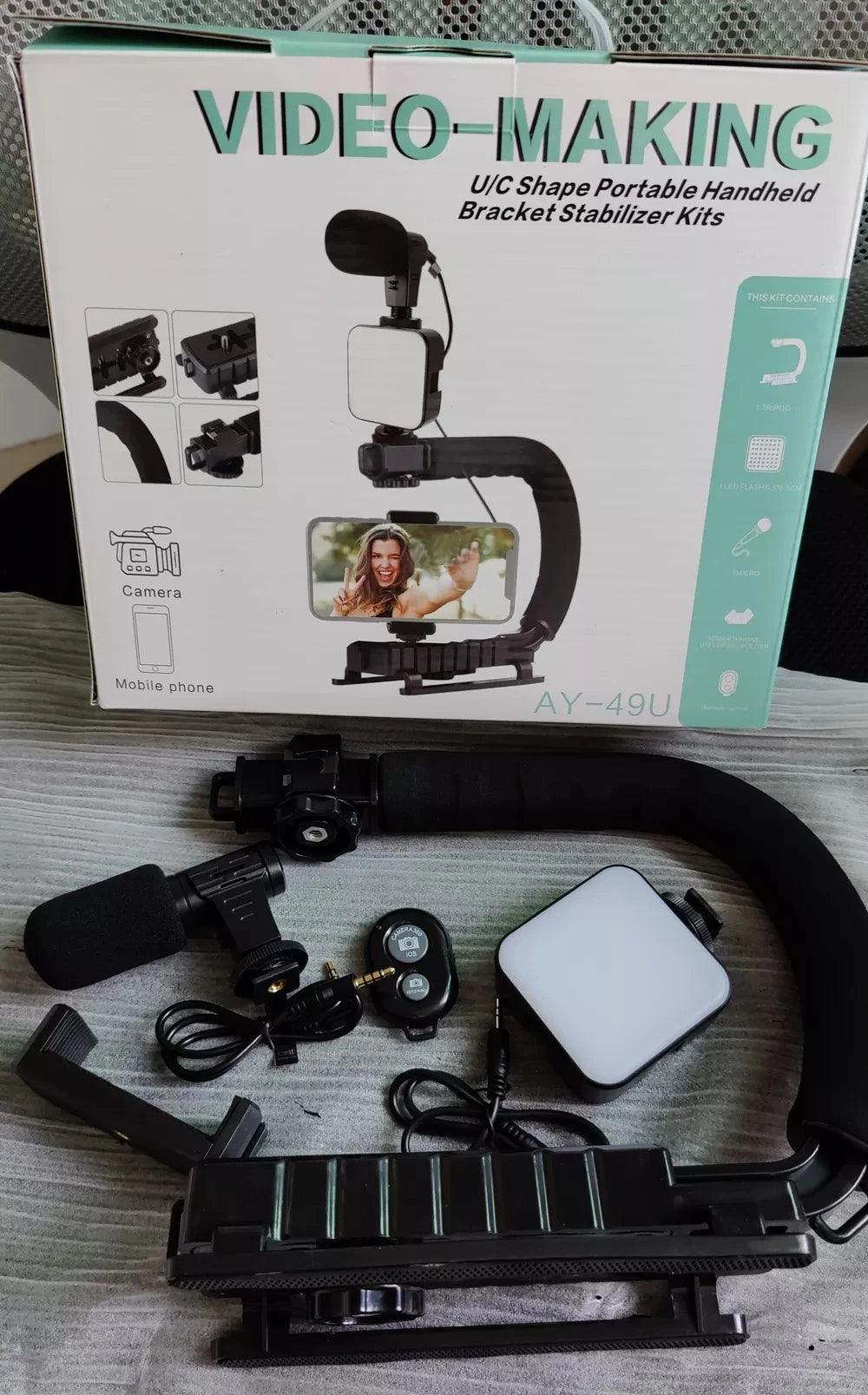 Ay-49U Video Conference Lighting Kit Led Ring Light With Tripod Stand