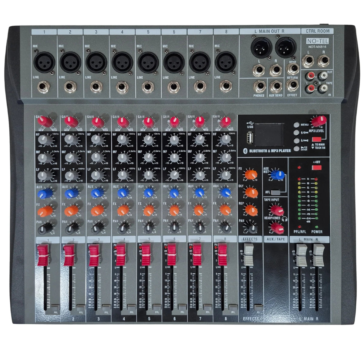 Notel NOT MX 816 8 Kanallı Amfisiz Mikser