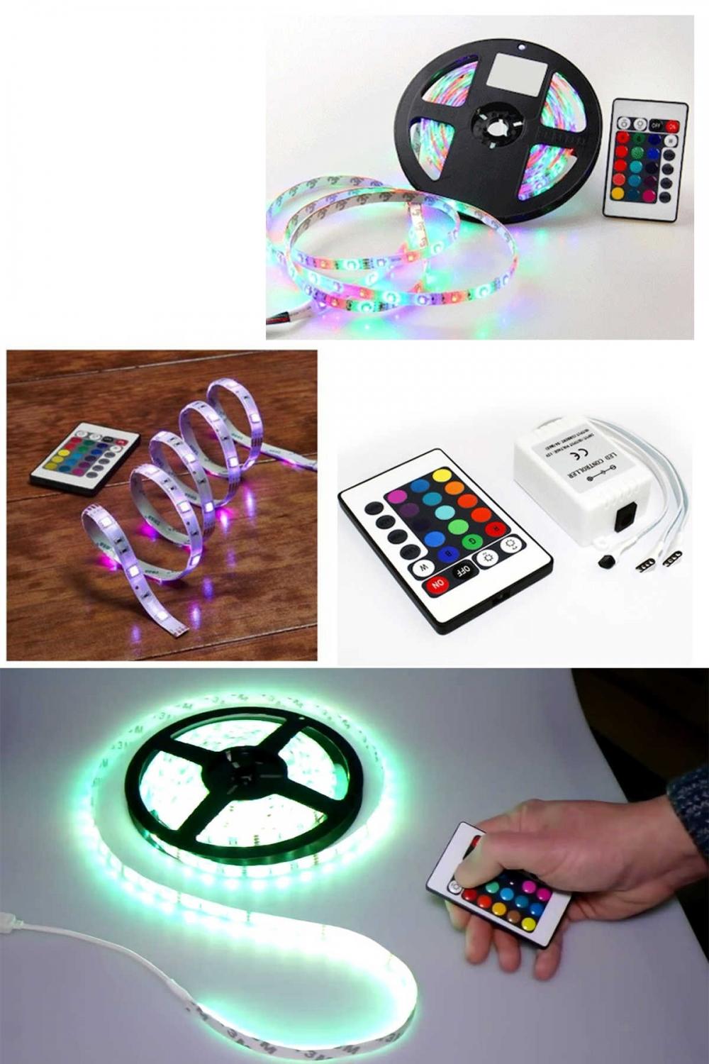 Rgb Şerit Led 3 Çipli Uzaktan Kumandali 5 Metre