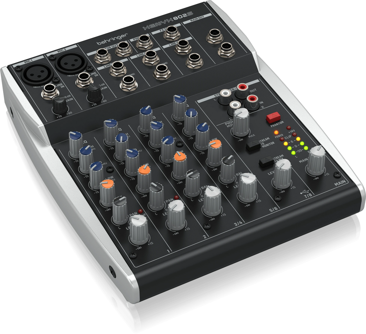 Behringer XENYX 802S Premium Analog 8-Input Mixer with USB Streaming Interface