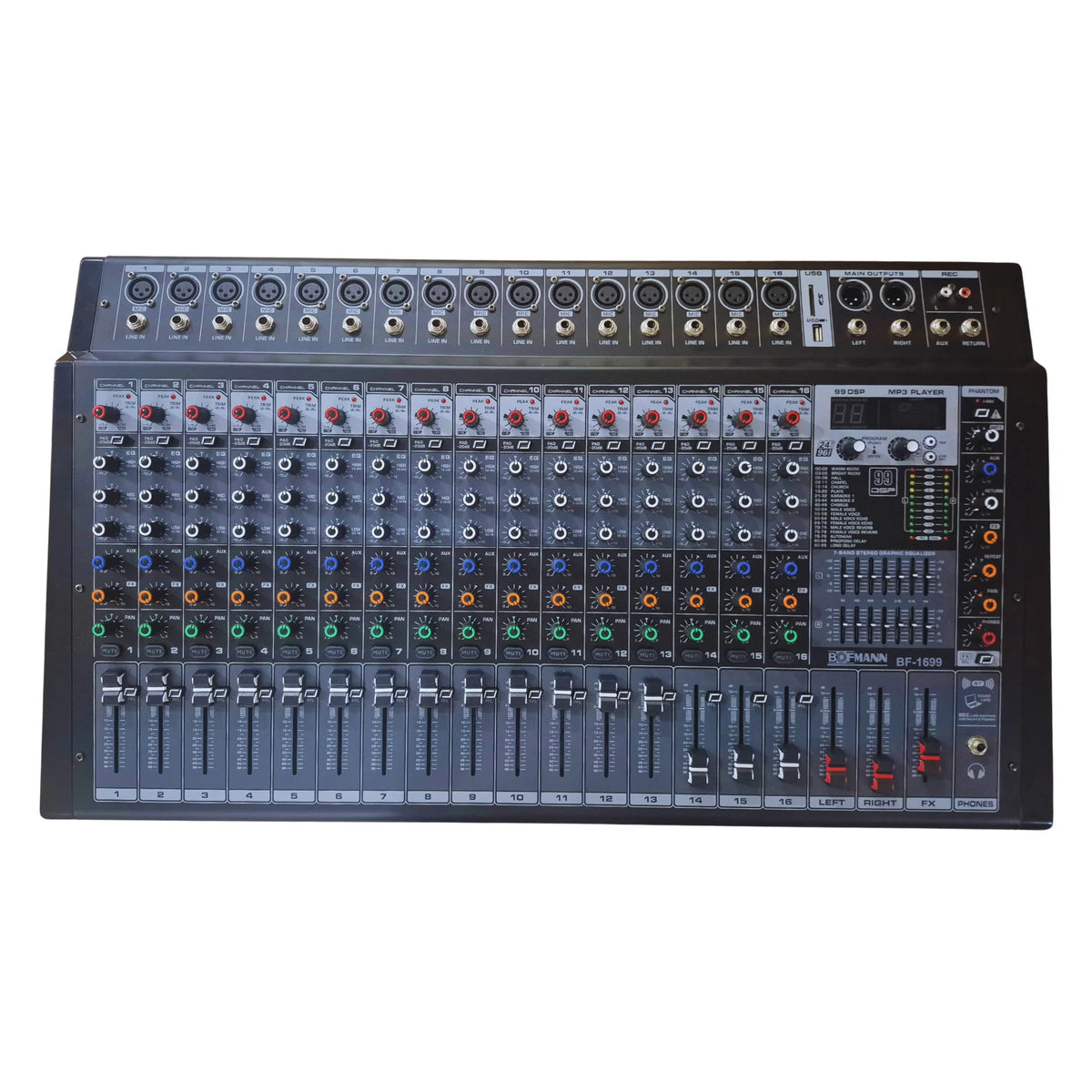 Bofmann BF PM1699 16 Kanal (2x350 Watt) Profesyonel Amfili Mikser