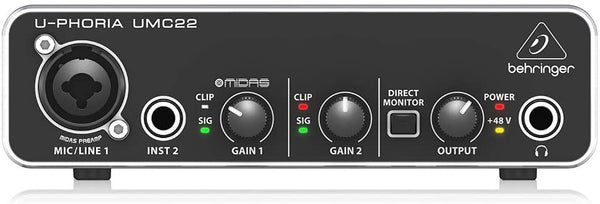 Behringer Umc22 Midas Mikrofon Preamfi 2 X 2 Usb Ses Kartı