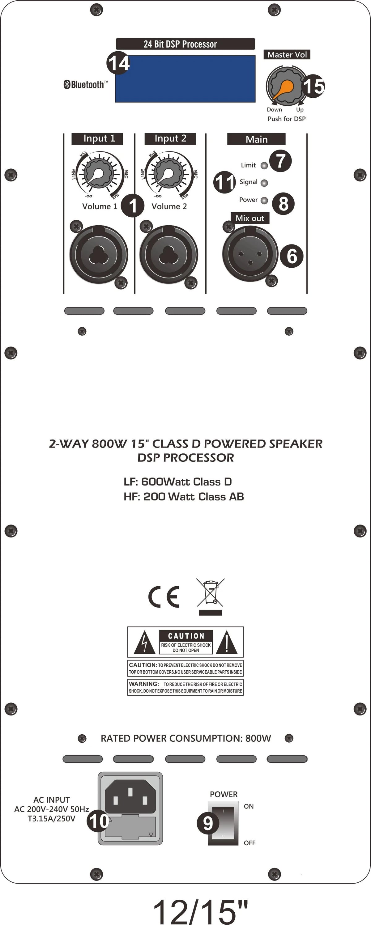 D-Sound Fpl-15Ad Active Speaker 800 Watt