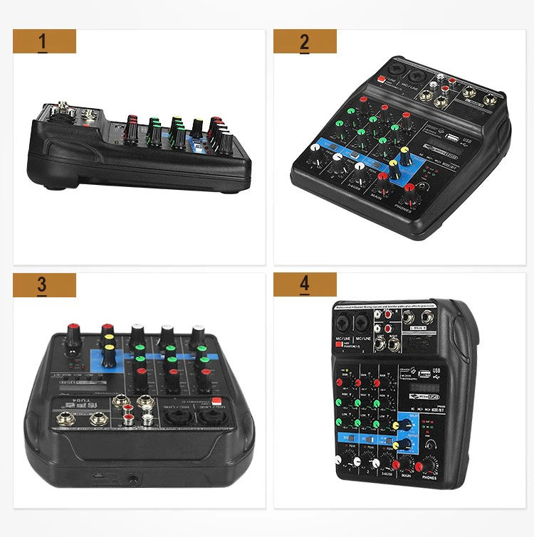 D-Voice M-400Btı Ses Kartlı Mixer 4 Kanal Bluetooh Usb