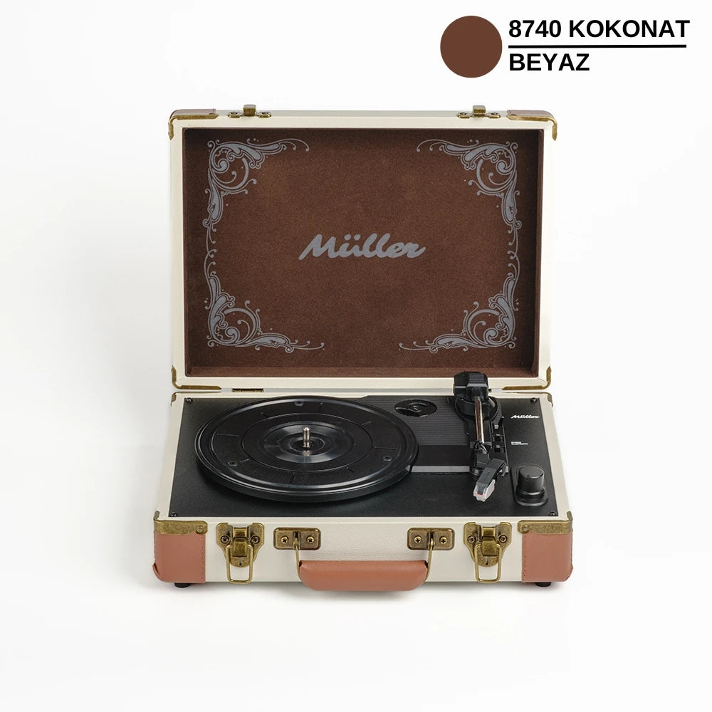 Müller Mr-350Bt Nostaljik Pikap Plak Çalar Kokonat-Beyaz