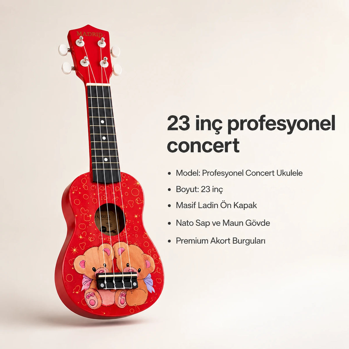 Madrid Ukulele Decal MU-21-14Bear-1