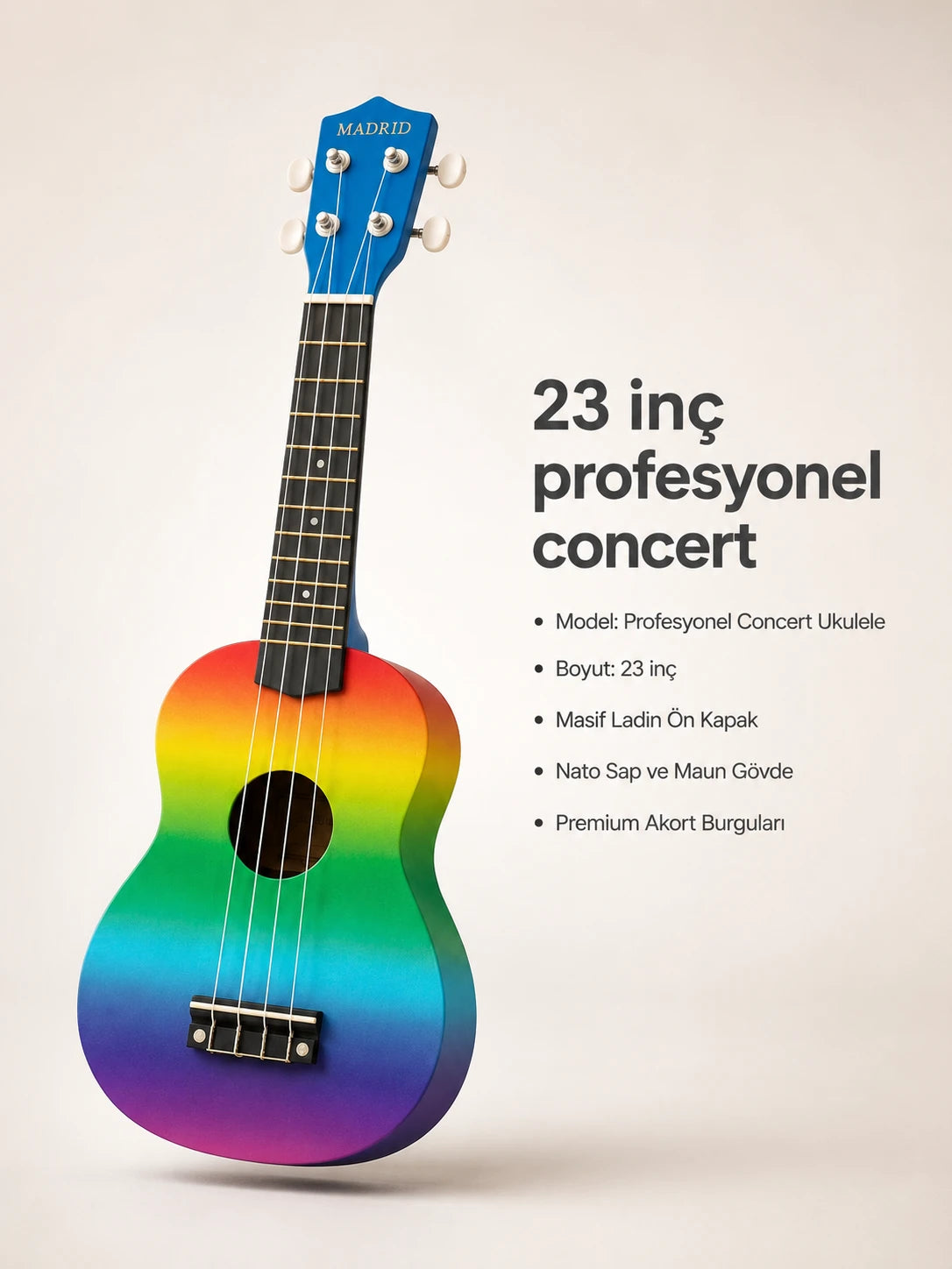 Madrid Ukulele Decal MU-21-13Colorful