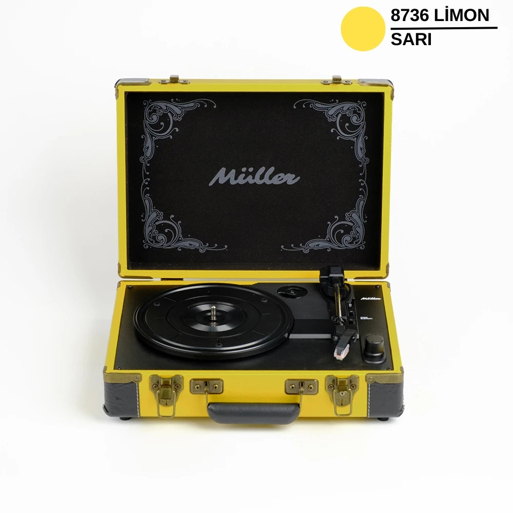 Müller Mr-350Bt Nostaljik Pikap Plak Çalar Limon-Sarı