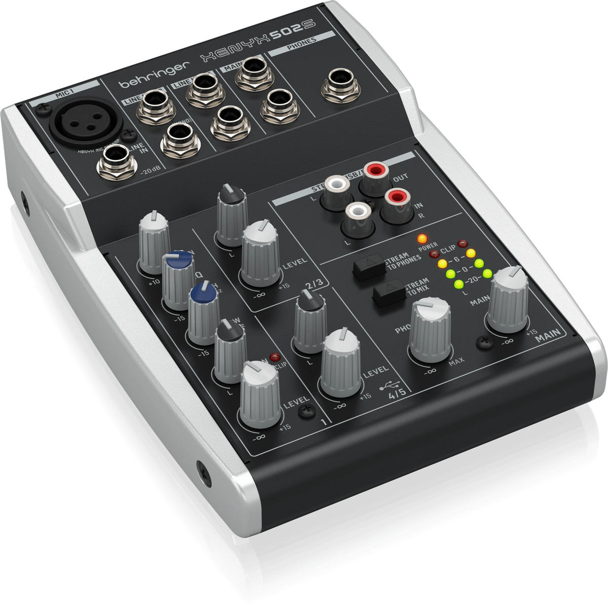 Behringer XENYX 502S Premium Analog 5-Input Mixer with USB Streaming Interface