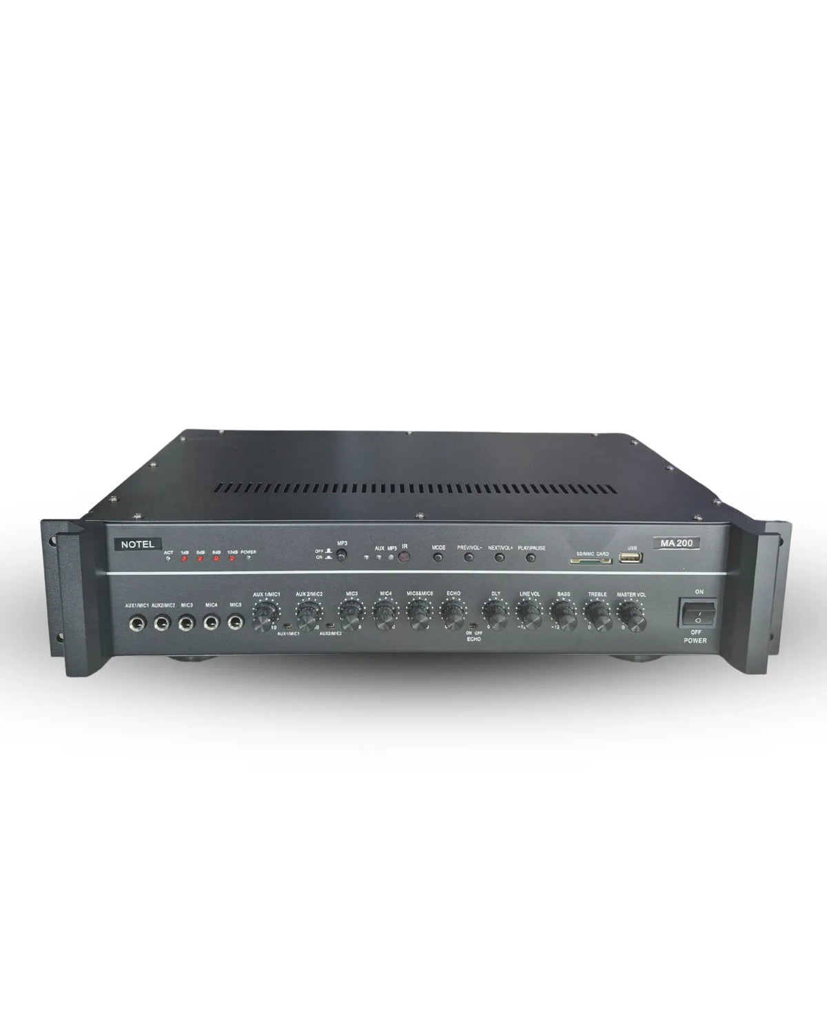 Notel MA200 200 Watt Hat Trafolu 6 Mikrofon Girişli Amplifikatör