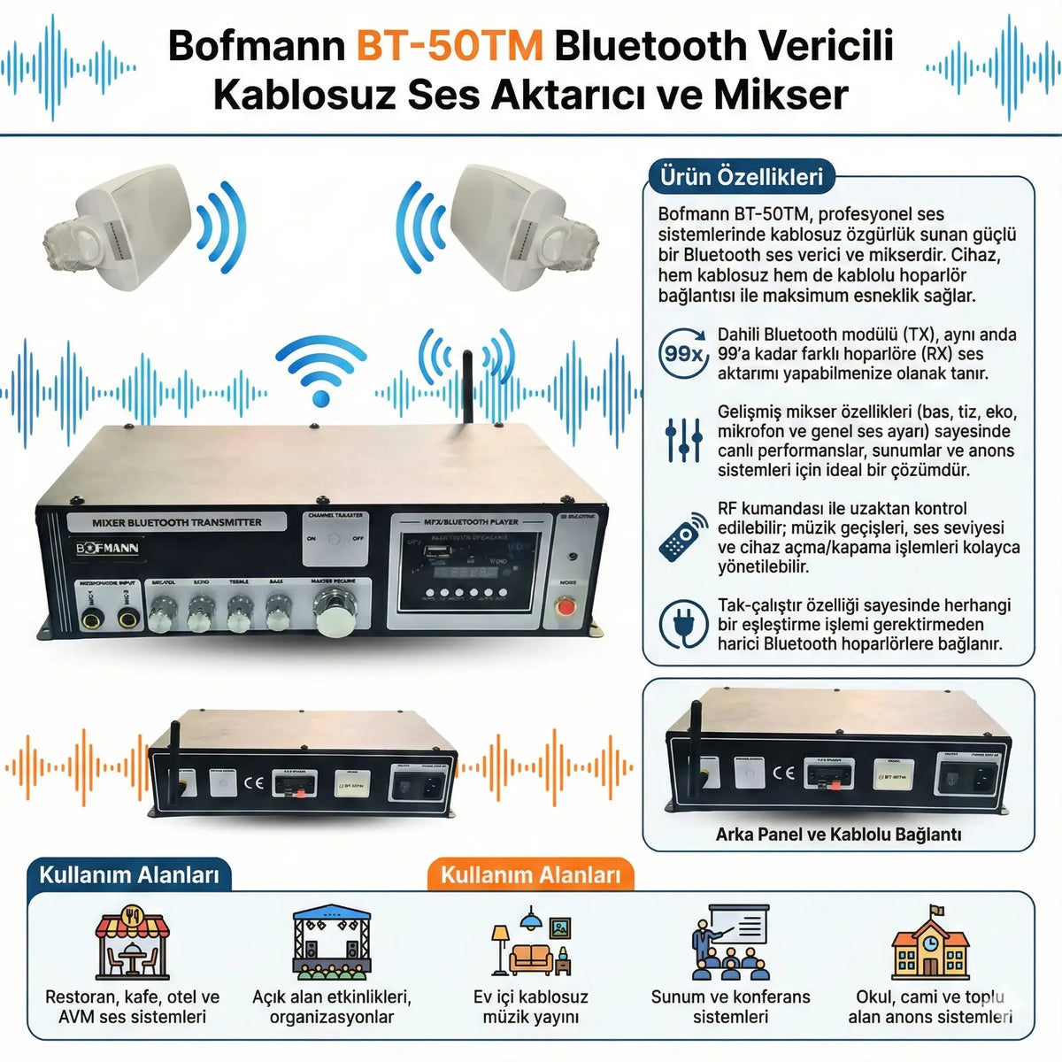 Bofmann BT-50TM Bluetooth Vericili Bölge Mikseri