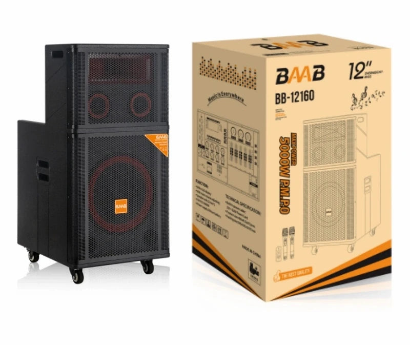 BAAB Bb12160 12 Inch Active Pair Big Outdoor Bt Speaker For Good Sound Karaoke Home Theatre System