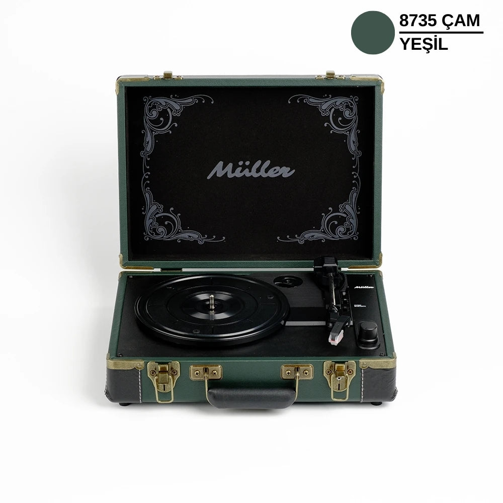 Müller Mr-350Bt Nostaljik Pikap Plak Çalar Çam-Yeşil
