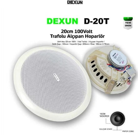 DEXUN D-20T 20 CM TRANSFORMER DRYWALL SPEAKER