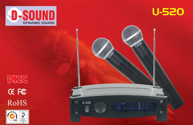 D-Sound U-520 Çift El Telsiz Mikrofon