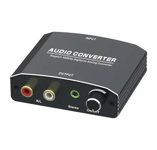 Pixoma DAC-202E 2-Input 2-Output Digital-to-Analog Audio Converter with Volume Control