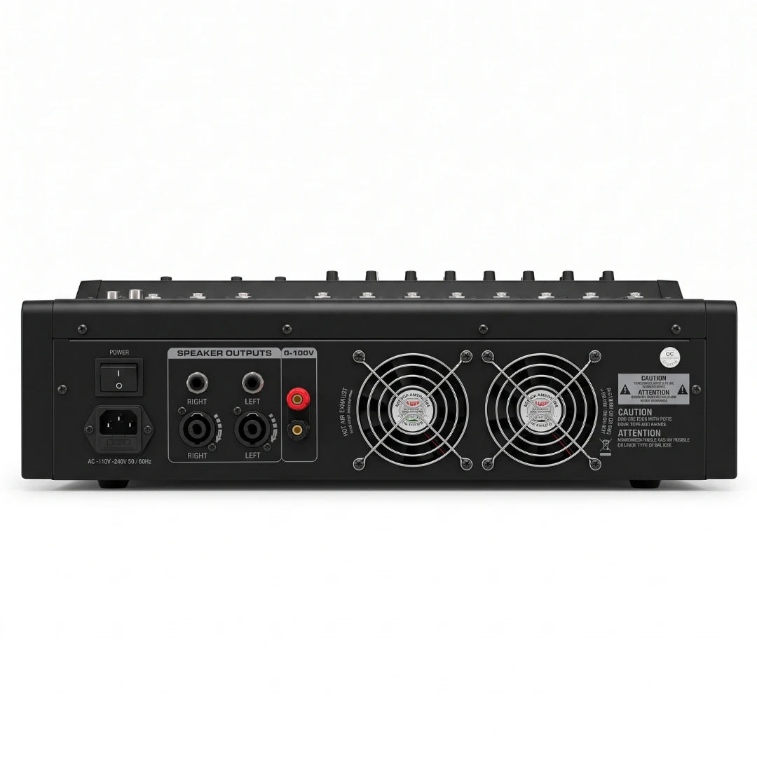 Bofmann BF-PM2500T 8 Kanallı 2x500 Watt Hat Trafolu Ve 4 Ohm Çıkışlı Amfili Mikser