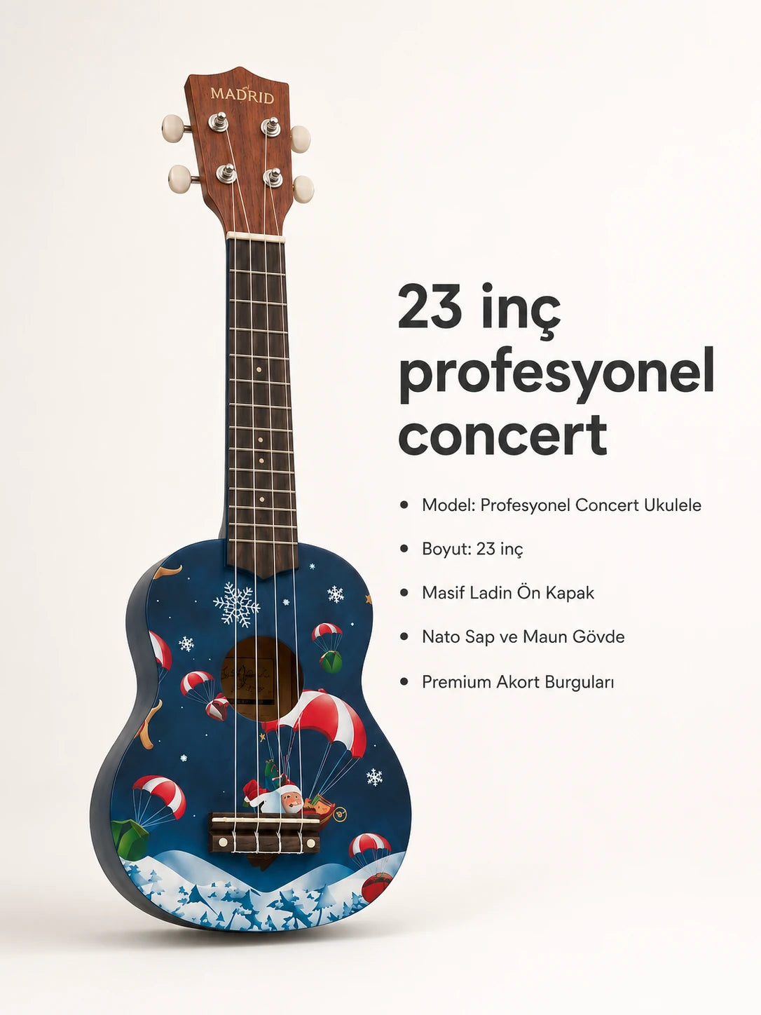 Madrid Ukulele Decal MU-21-16Christmas