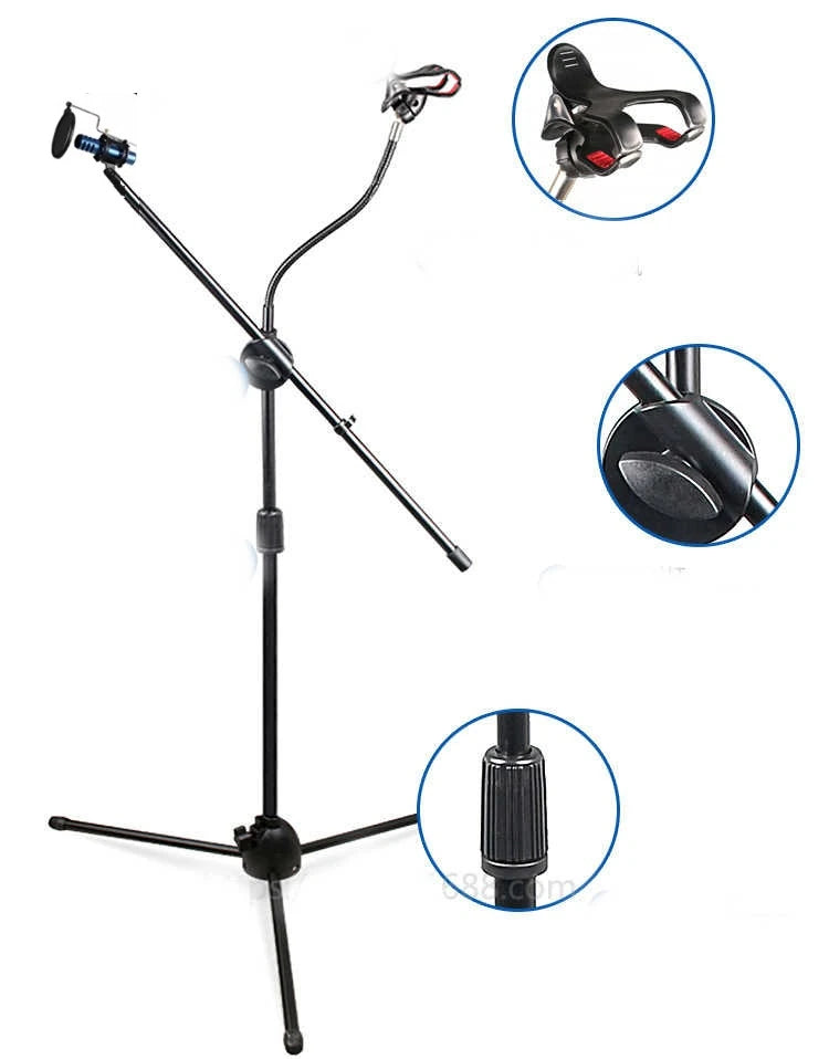 4B Mikrofon Sehpası ve Telefon Tutacağı ve Pop Filter ve Shockmount