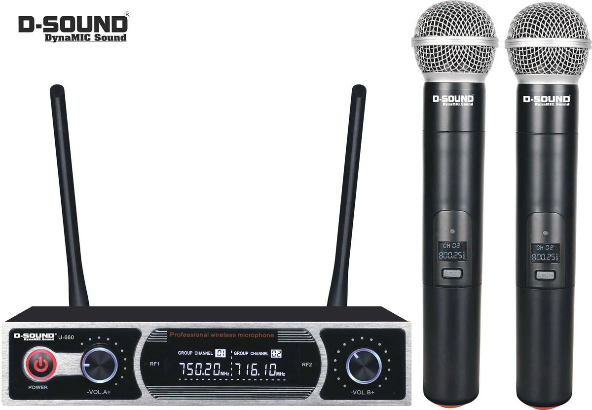 D-Sound U-660 Uhf Telsiz Mikrofon Çift El