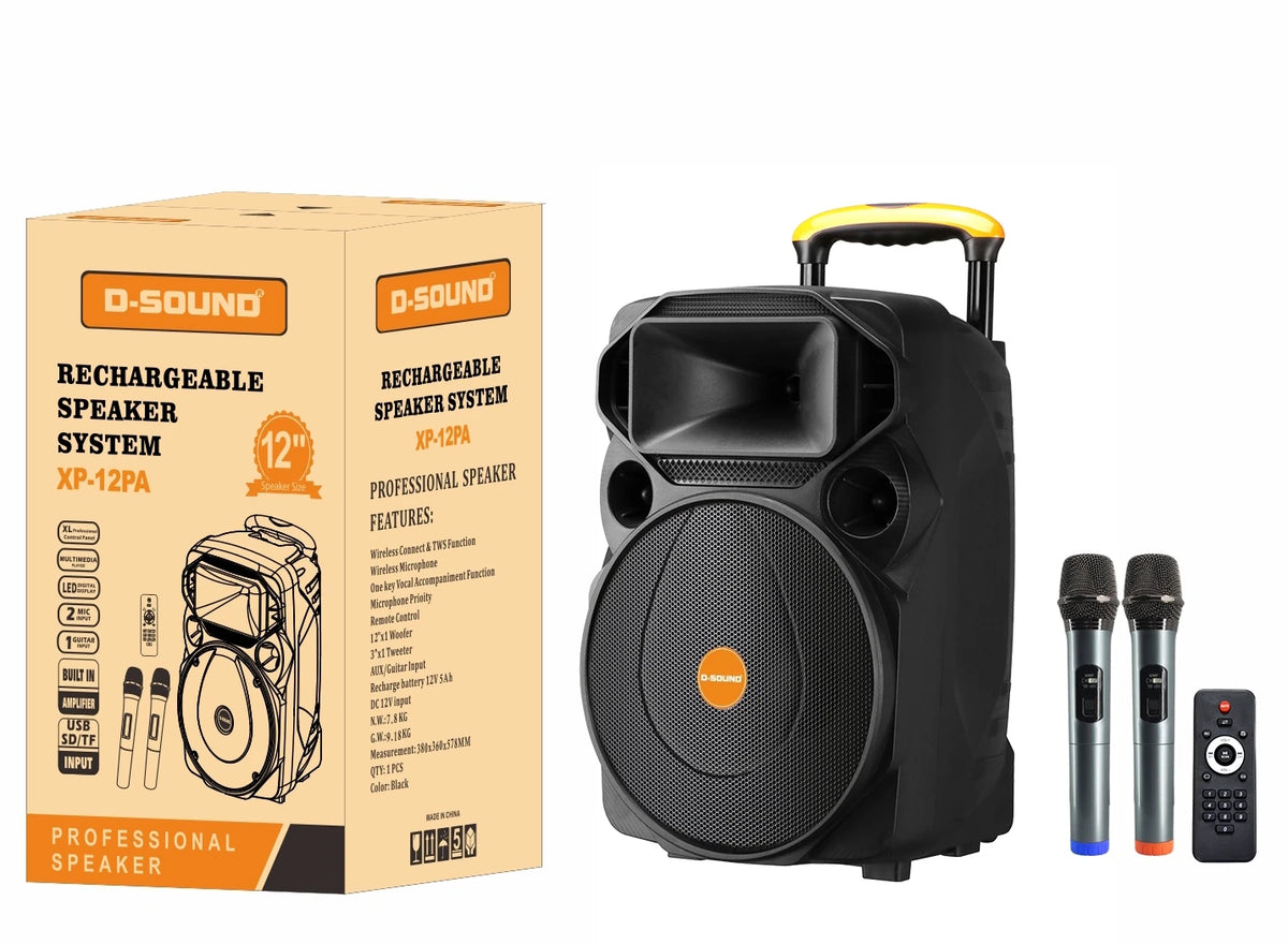 D-Sound Xp-12Pa Taşınabilir Şarjlı Hoparlör