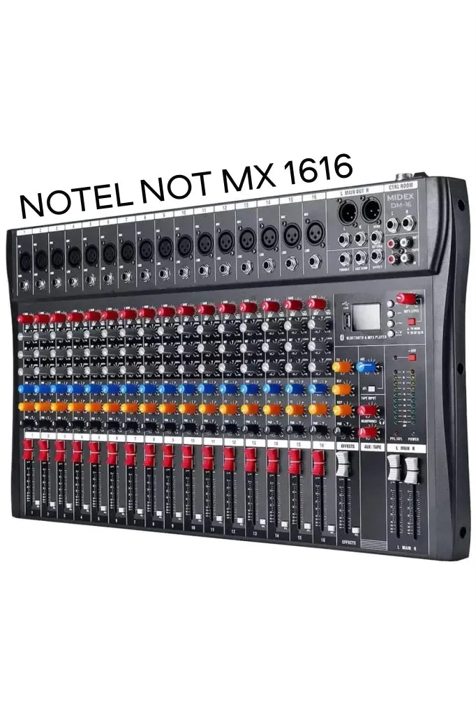 Notel NOT-MX1616 16 Kanal Profesyonel Amfisiz Mikser