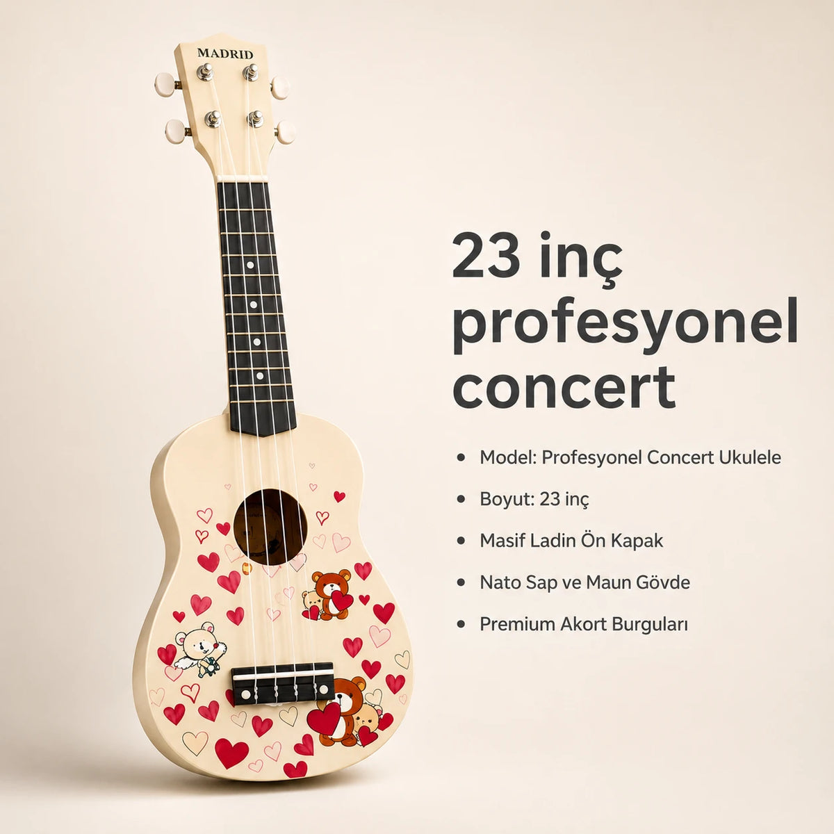 Madrid Ukulele Decal MU-21-15Bear-2